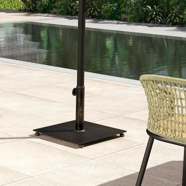 Alt view image 3 of 7 - Square Patio Umbrella Base, 29 LBS Metal Umbrella Stand Base with Adjustable Foot Pads Heavy Duty Patio Holder for 1.9