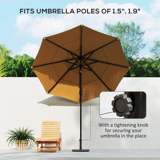 Alt view image 7 of 7 - Square Patio Umbrella Base, 29 LBS Metal Umbrella Stand Base with Adjustable Foot Pads Heavy Duty Patio Holder for 1.9