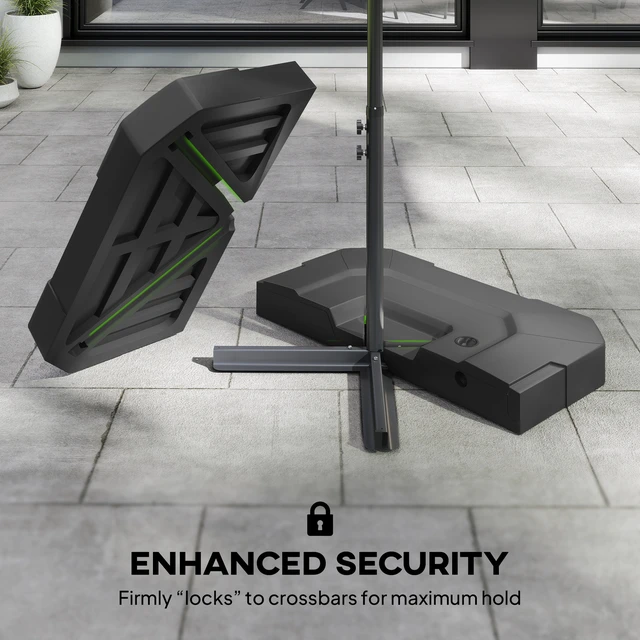 Alt view image 4 of 7 - 2 Piece Cantilever Offset Patio Umbrella Base Weight Set, 231 lb Heavy Duty Fillable Outdoor Offset Umbrella Weights