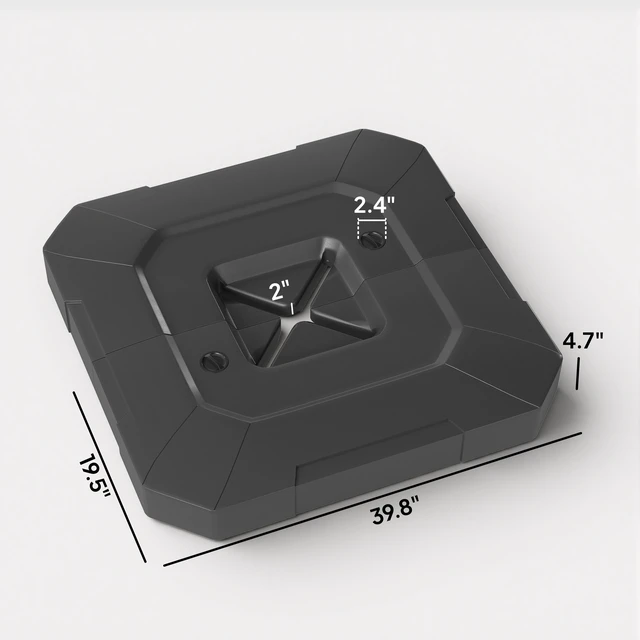 Alt view image 7 of 7 - 2 Piece Cantilever Offset Patio Umbrella Base Weight Set, 231 lb Heavy Duty Fillable Outdoor Offset Umbrella Weights