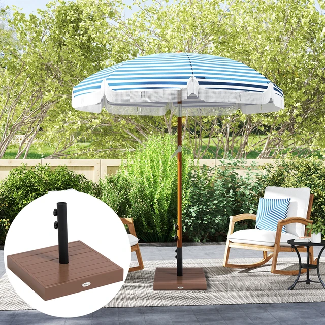 Alt view image 2 of 7 - Square Patio Umbrella Base, 42 LBS Heavy Duty Umbrella Base with Holder for 1.5 Inch Poles for Outdoor Lawn Poolside