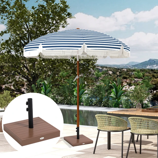 Alt view image 5 of 7 - Square Patio Umbrella Base, 42 LBS Heavy Duty Umbrella Base with Holder for 1.5 Inch Poles for Outdoor Lawn Poolside