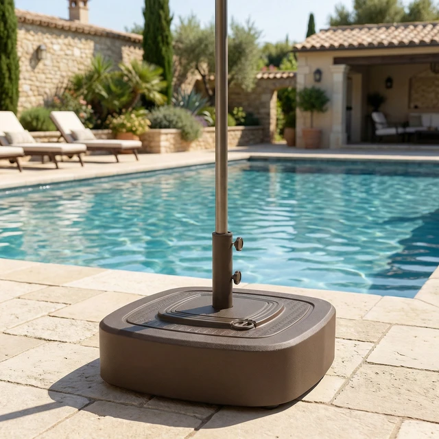 Alt view image 2 of 7 - Patio Umbrella Base with Wheels, Umbrella Stand with 110 LBS Sand 86 LBS Water Filled Outdoor Stand Holder for 1.9 Inch