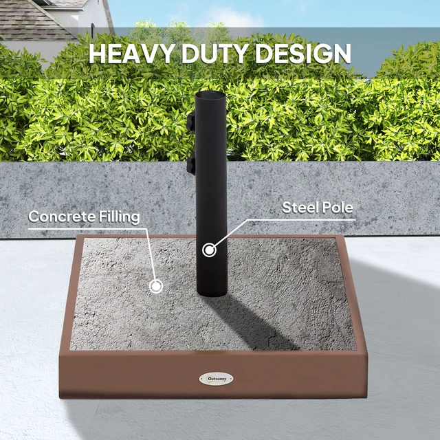 Alt view image 7 of 7 - Square Patio Umbrella Base, 42 LBS Heavy Duty Umbrella Base with Holder for 1.5 Inch Poles for Outdoor Lawn Poolside
