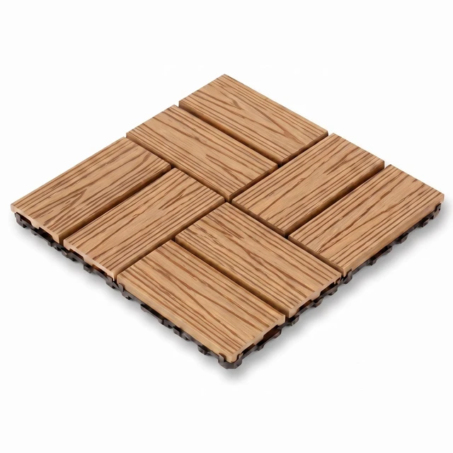 Main image of WPC Interlocking Deck Tiles Pack, Inchx 11.8 Inch Waterproof Patio Flooring All Weather Composite Decking Tiles