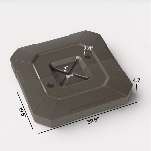 Alt view image 6 of 7 - 2 Piece Cantilever Offset Patio Umbrella Base Weight Set, 231 lb Heavy Duty Fillable Outdoor Offset Umbrella Weights