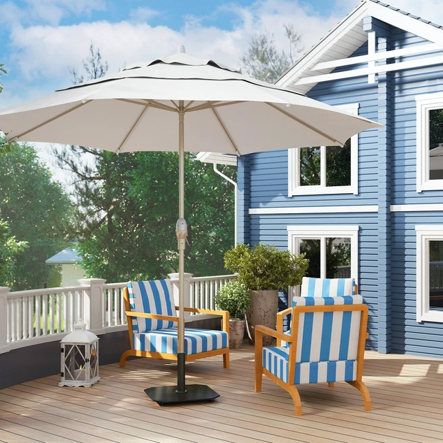 Alt view image 2 of 7 - Square Patio Umbrella Base, 41 LBS Metal Umbrella Stand Base with Adjustable Foot Pads Heavy Duty Patio Holder for 1.9