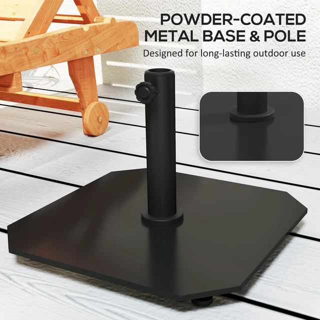 Alt view image 7 of 7 - Square Patio Umbrella Base, 41 LBS Metal Umbrella Stand Base with Adjustable Foot Pads Heavy Duty Patio Holder for 1.9
