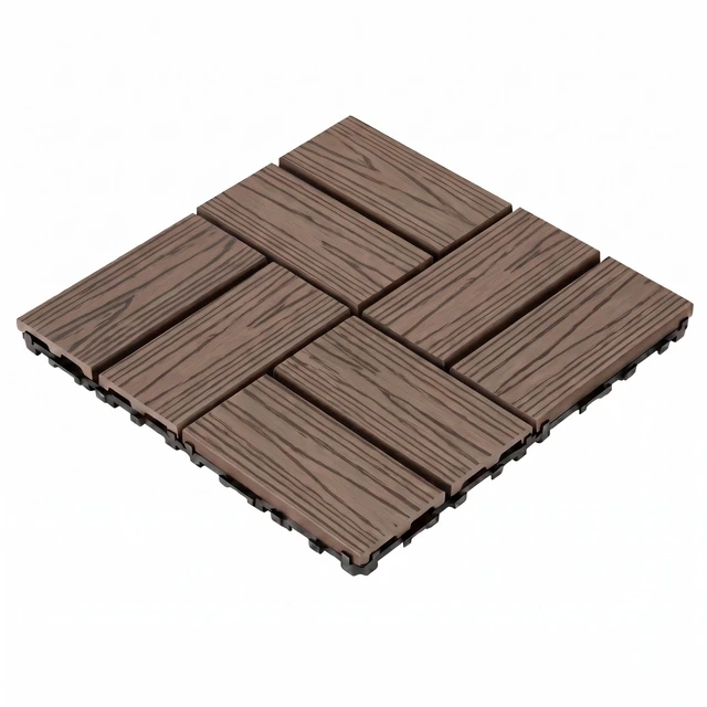 Main image of WPC Interlocking Deck Tiles Pack, Inchx 11.8 Inch Waterproof Patio Flooring All Weather Composite Decking Tiles