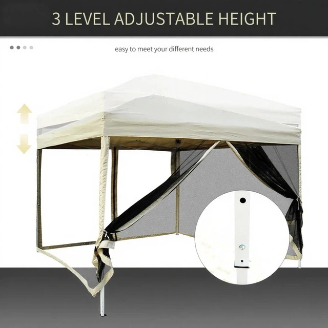 Alt view image 3 of 4 - Canopy Tent with Netting, Instant Screen, Beige, Polyester, Canopies