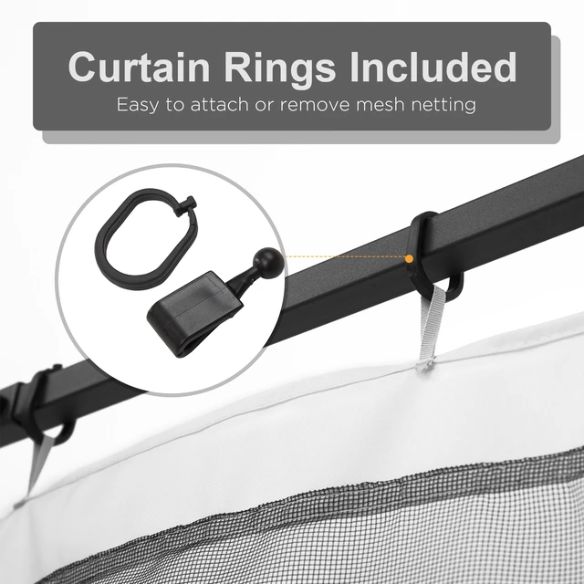 Alt view image 5 of 7 - 10 Universal Replacement Mesh Sidewall Netting for Patio Gazebos and Canopy Tents with Zippers, Sidewall Only, White