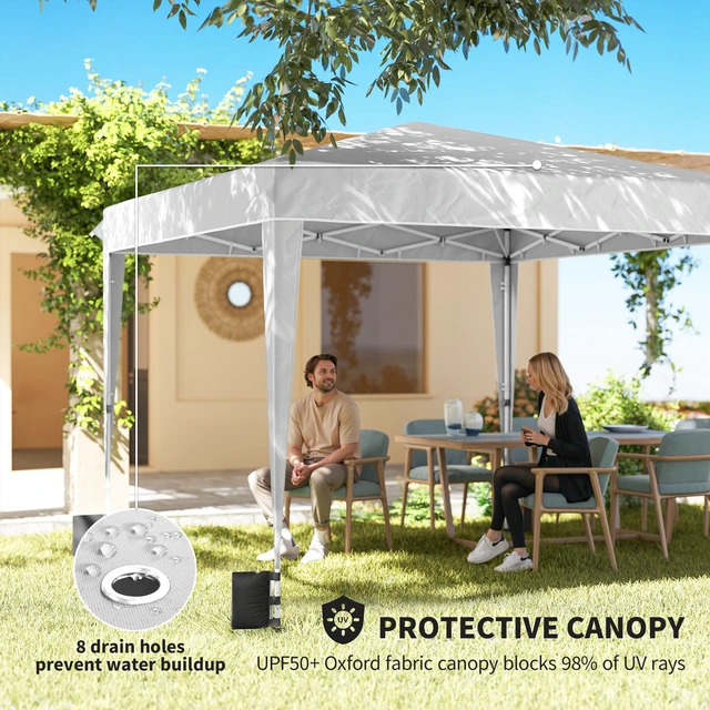 Alt view image 5 of 7 - 10 ft Pop Canopy Tent with Sidewalls, Outdoor Portable Instant Canopy Shelter with Carry Bag Sandbags Adjustable