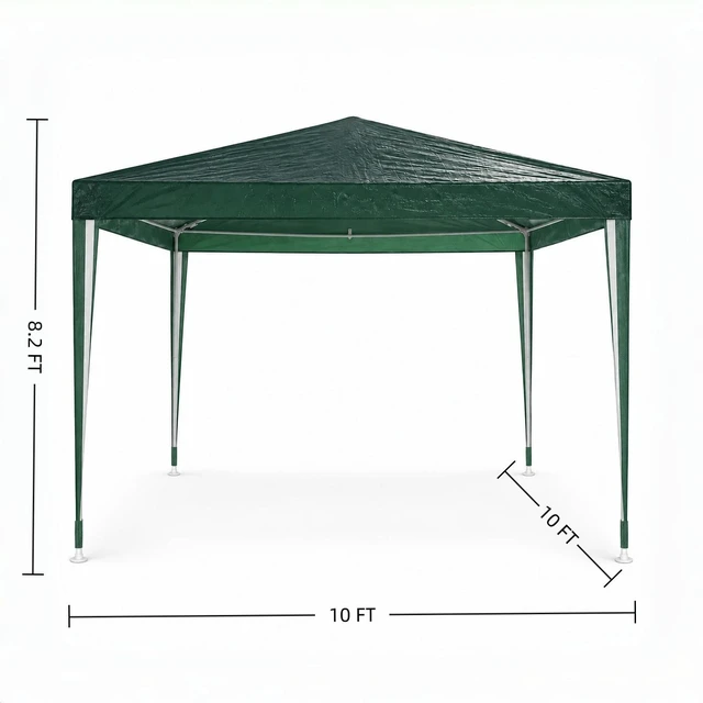 Alt view image 5 of 5 - 10 Outdoor Garden Gazebo Wedding Party Tent Canopy Marquee Without Sidewalls, White Green, Metal