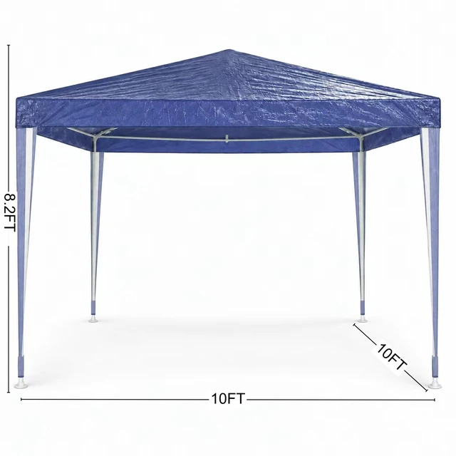 Alt view image 5 of 5 - 10 Outdoor Garden Gazebo Wedding Party Tent Canopy Marquee Without Sidewalls, White Blue, Metal