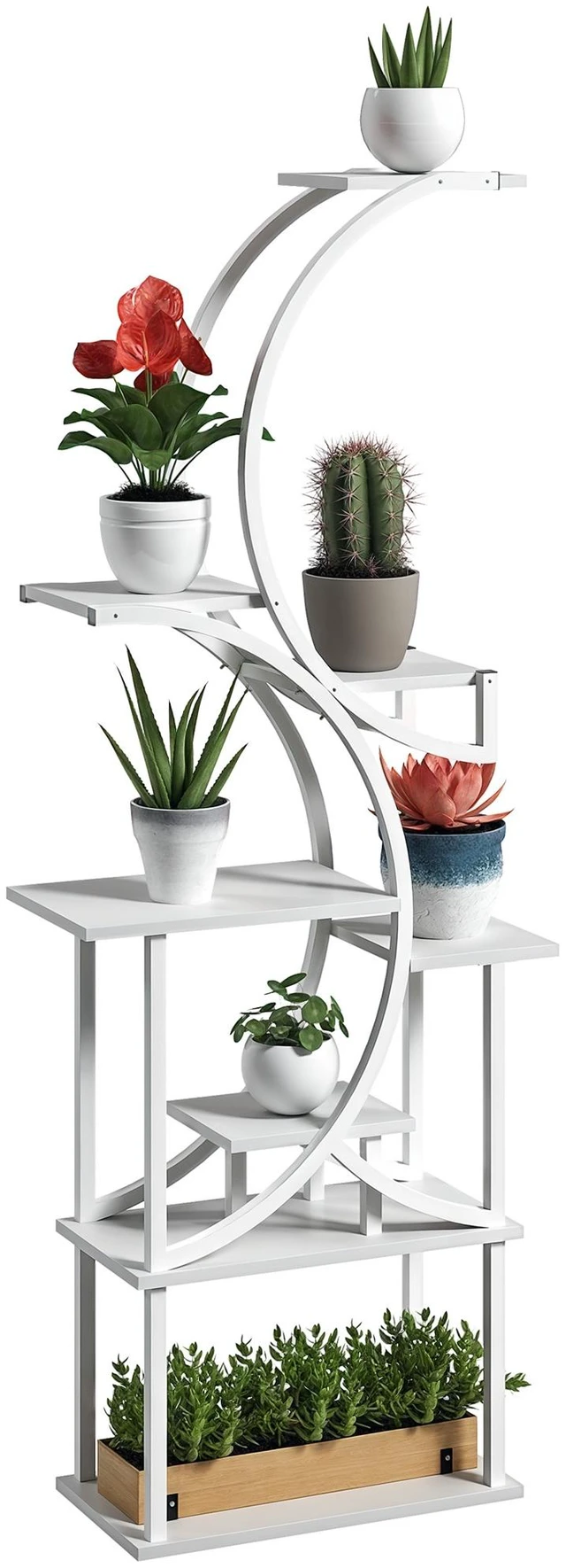 Main image of 8 Tier Plant Stand Indoor, 62 Inch Tall Plant Shelf Shaped Rack for Multiple Corner Flower Holder with Steel Frame