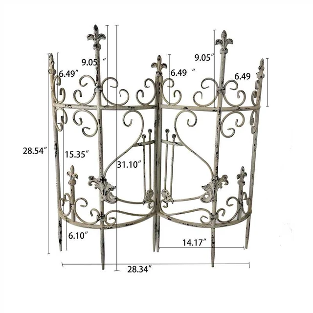 Alt view image 3 of 7 - Sungmor Inchby 28.34 Inch Iron Garden Fence, Pretty Decorative Fence Pannels Outdoor Yard Landscape Pathway Border