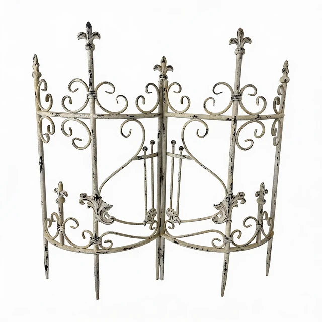 Alt view image 4 of 7 - Sungmor Inchby 28.34 Inch Iron Garden Fence, Pretty Decorative Fence Pannels Outdoor Yard Landscape Pathway Border