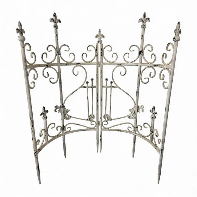 Alt view image 2 of 7 - Sungmor Inchby 28.34 Inch Iron Garden Fence, Pretty Decorative Fence Pannels Outdoor Yard Landscape Pathway Border