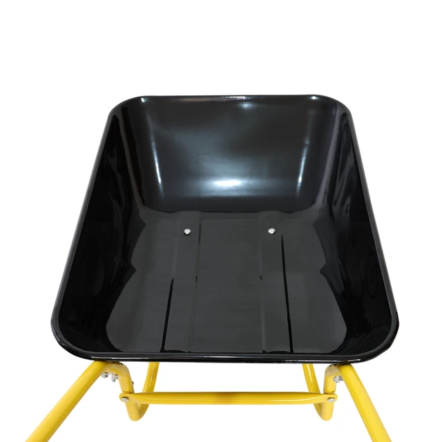 Alt view image 7 of 7 - Steel Tray Wheel Barrow Trolley for Garden 12 Inch Pneumatic Wheel, Yellow Black, ABS and Steel, Garden Carts