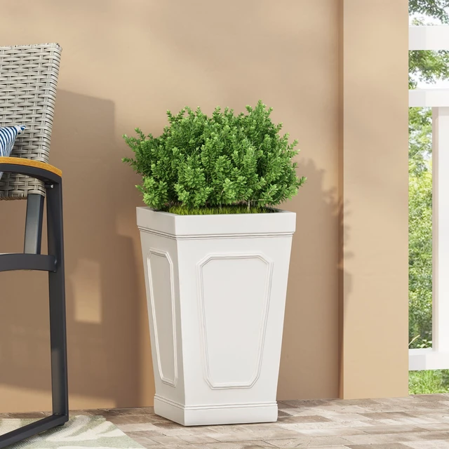 Main image of Planter, Antique White, Magnesium Oxide, Garden Pots Planters
