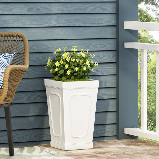 Alt view image 3 of 7 - Planter, Antique White, Magnesium Oxide, Garden Pots Planters