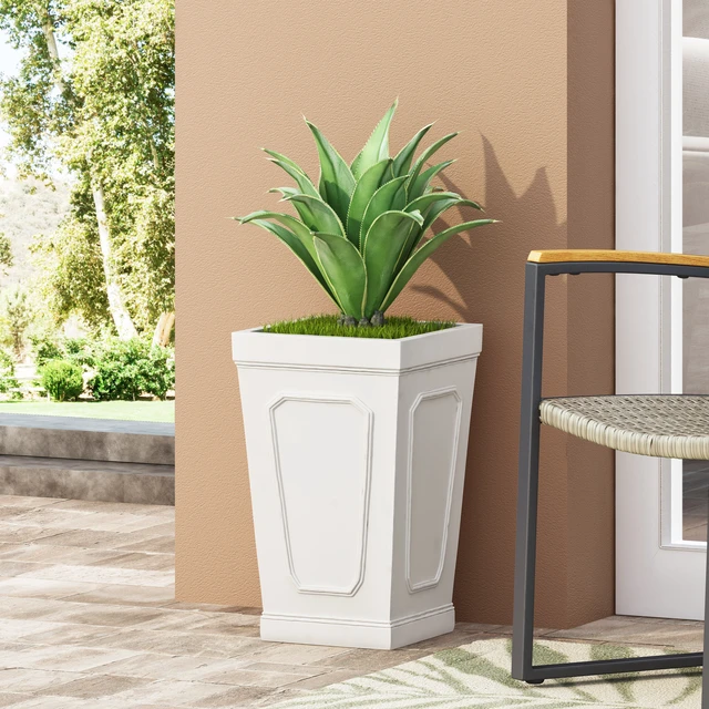Alt view image 4 of 7 - Planter, Antique White, Magnesium Oxide, Garden Pots Planters