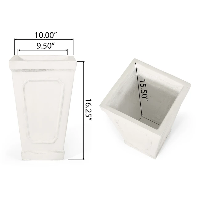 Alt view image 5 of 7 - Planter, Antique White, Magnesium Oxide, Garden Pots Planters