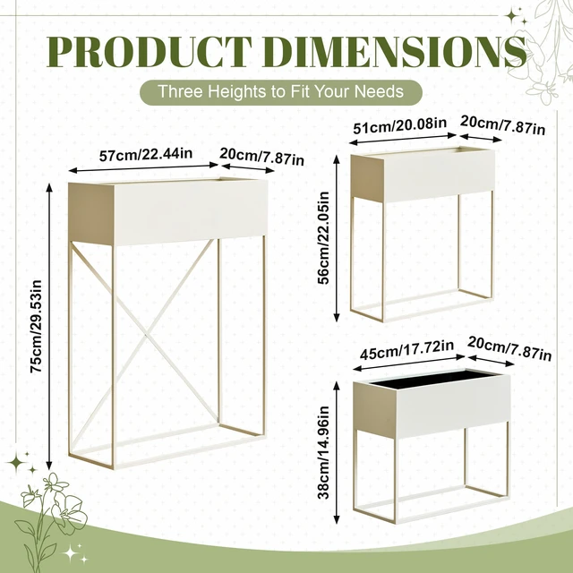 Alt view image 3 of 7 - Pack Pre Assembled Beige Metal Elevated Planter Stand with Non Woven Liner, Resistant Rectangular Raised Herb Flower