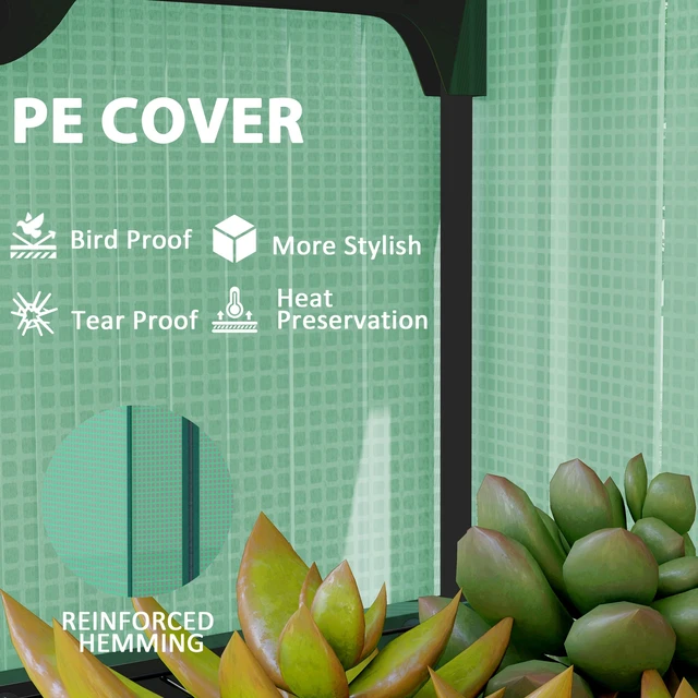 Alt view image 5 of 7 - 4 Tier Mini Greenhouse with Screen Roof, Inchx Portable Small Greenhouse with High Strength Cover Roll Zipper