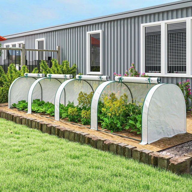 Alt view image 2 of 7 - Mini Greenhouse, Inchx 31.5 Inch Portable Greenhouse with Roll Doors Cover Small for Indoor Outdoor, White, Steel