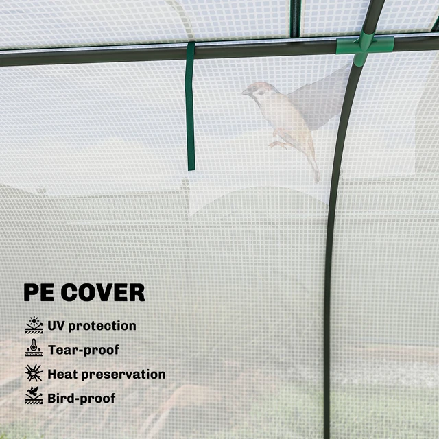 Alt view image 6 of 7 - Mini Greenhouse, Inchx 31.5 Inch Portable Greenhouse with Roll Doors Cover Small for Indoor Outdoor, White, Steel