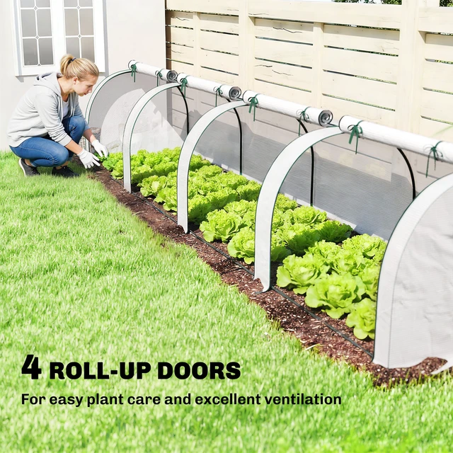 Alt view image 7 of 7 - Mini Greenhouse, Inchx 31.5 Inch Portable Greenhouse with Roll Doors Cover Small for Indoor Outdoor, White, Steel