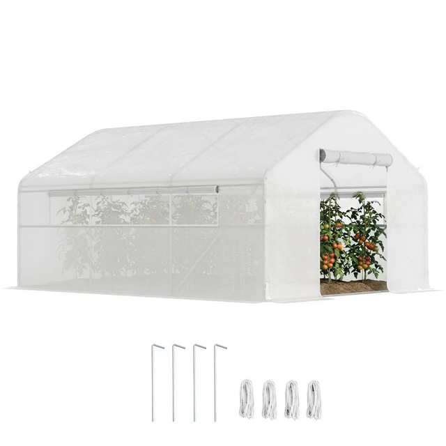Main image of 13 10 Hoop Greenhouse with Large Windows and Zippered Door, Large Walk in Tunnel with Upgraded Galvanized Steel