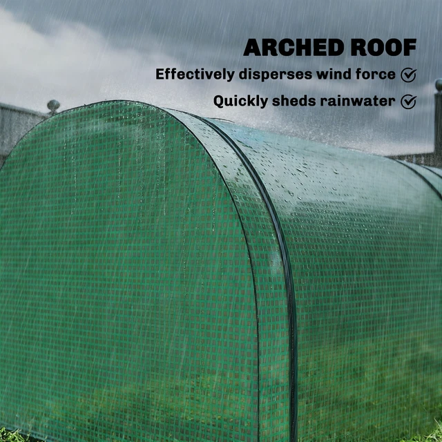 Alt view image 3 of 7 - Mini Greenhouse, Inchx 31.5 Inch Portable Greenhouse with Roll Doors Cover Small for Indoor Outdoor, Grey Green