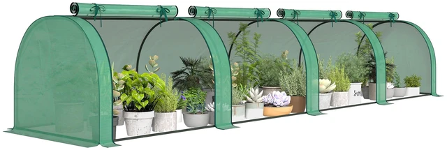 Main image of Mini Greenhouse, Inchx 31.5 Inch Portable Greenhouse with Roll Doors Cover Small for Indoor Outdoor, Grey Green