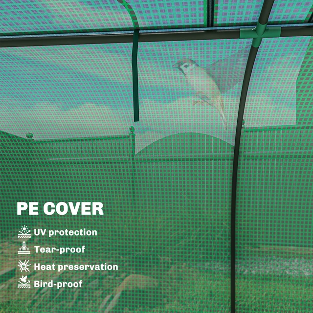 Alt view image 6 of 7 - Mini Greenhouse, Inchx 31.5 Inch Portable Greenhouse with Roll Doors Cover Small for Indoor Outdoor, Grey Green