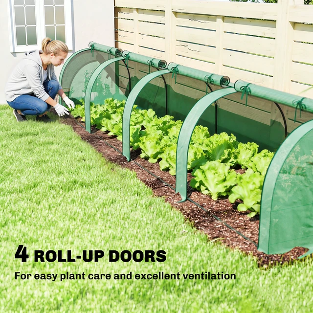 Alt view image 7 of 7 - Mini Greenhouse, Inchx 31.5 Inch Portable Greenhouse with Roll Doors Cover Small for Indoor Outdoor, Grey Green