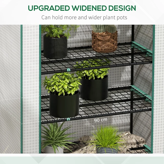 Alt view image 6 of 7 - 5 Tier Mini Greenhouse, Inchx 19.3 Inch Small Portable Greenhouse with Reinforced Cover Roll Zippered Door