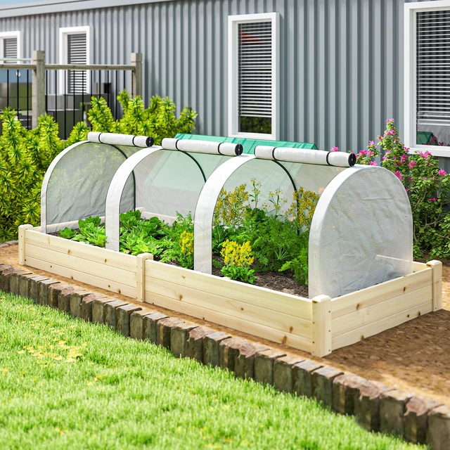 Alt view image 2 of 7 - 10 3 Mini Greenhouse, Portable Tunnel with Roll Zippered Doors Waterproof Cover Steel Frame, White, Steel