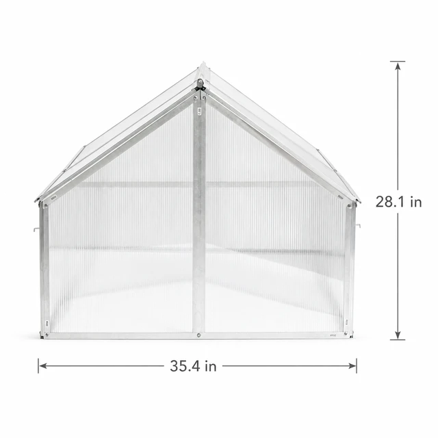 Alt view image 4 of 7 - Aluminum Frame Mini Greenhouse with Polycarbonate Panels, Portable Walk in Cold Frame Plant Shelter Outdoor Insulated