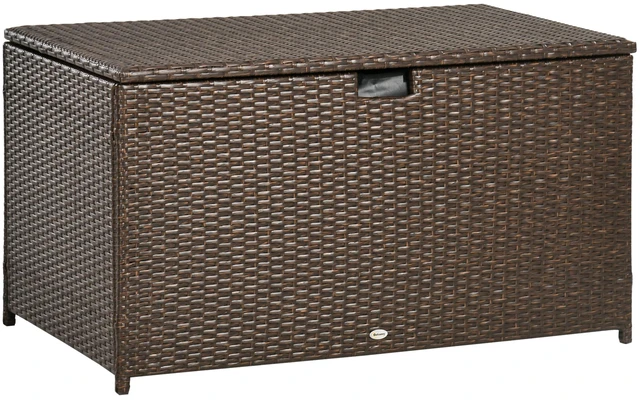 Main image of 113 Gallon Deck Box, Rattan Outdoor Storage Box Waterproof Storage Container for Indoor Patio Furniture Cushions Pool