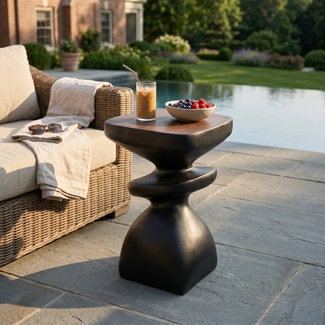 Alt view image 3 of 7 - Abstract Tiered Side Table, Sculptural Irregular Accent End Table Pre Assembled Non Capacity Indoor and Outdoor Art