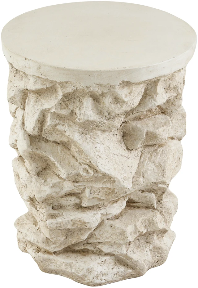 Alt view image 6 of 7 - Round Faux Stacked Side Table, Pre Assembled Non Accent End Table Weight Capacity Indoor and Outdoor Stool for Patio