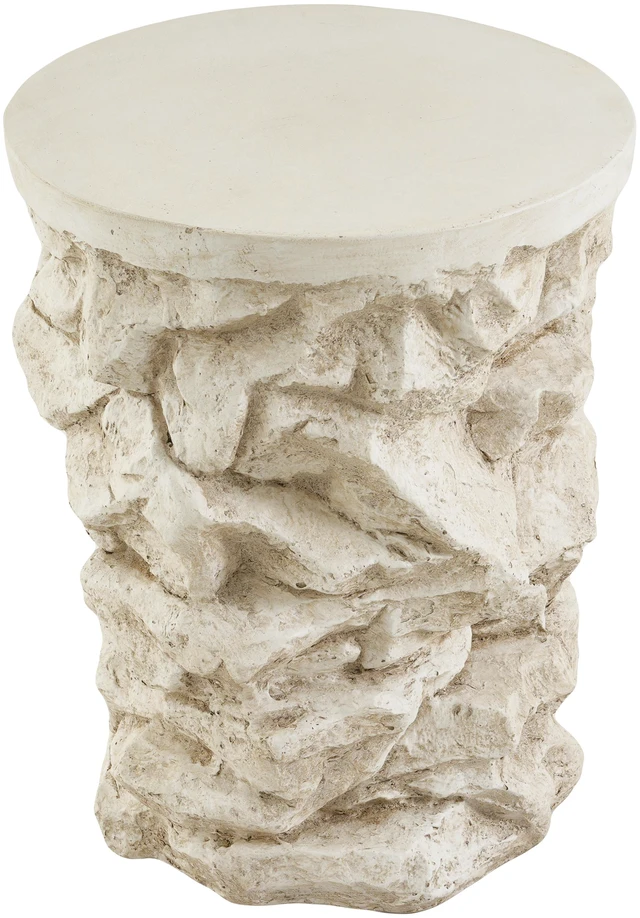 Alt view image 7 of 7 - Round Faux Stacked Side Table, Pre Assembled Non Accent End Table Weight Capacity Indoor and Outdoor Stool for Patio