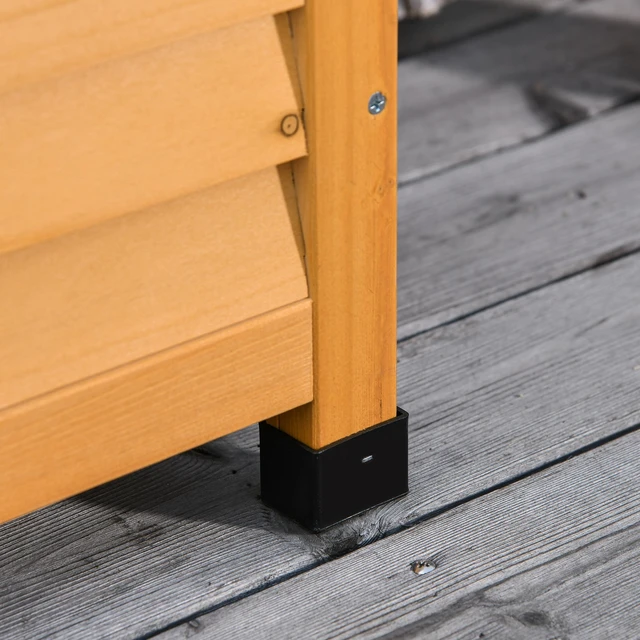 Alt view image 2 of 7 - 75 Gallon Wooden Deck Box, Outdoor Storage Container with Aerating Gap and Weather Fighting Finish, Yellow, Wood