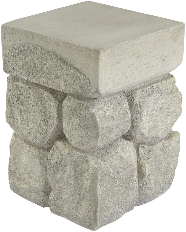 Alt view image 5 of 7 - Faux Stacked Side Table, Square Top Accent End Table Pre Assembled Non Weight Capacity Indoor Outdoor Stool for Patio