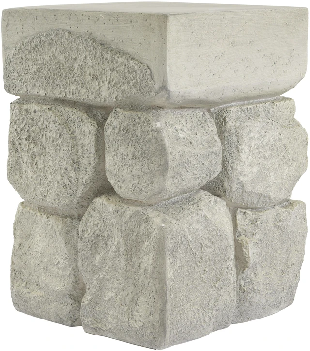 Alt view image 6 of 7 - Faux Stacked Side Table, Square Top Accent End Table Pre Assembled Non Weight Capacity Indoor Outdoor Stool for Patio