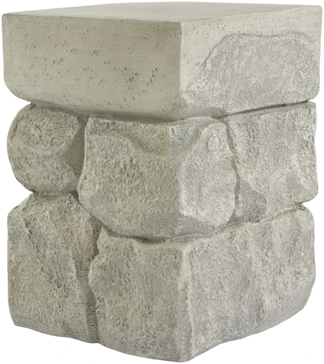 Alt view image 7 of 7 - Faux Stacked Side Table, Square Top Accent End Table Pre Assembled Non Weight Capacity Indoor Outdoor Stool for Patio