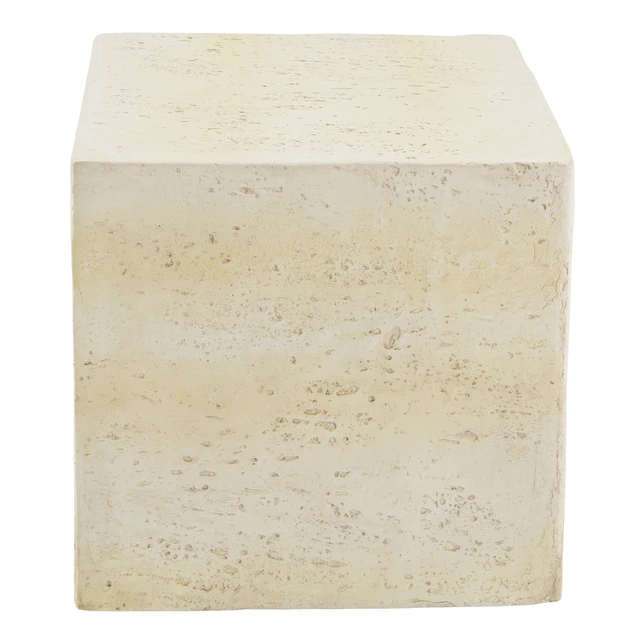 Alt view image 7 of 7 - Square Side Table, Faux Textured Accent End Table Pre Assembled Non Design Load Capacity Indoor and Outdoor Use Cube