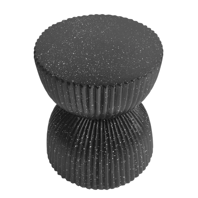 Alt view image 6 of 7 - Speckled Hourglass Side Table, Fully Assembled Non Foldable Ribbed Accent End Table Indoor Outdoor Side